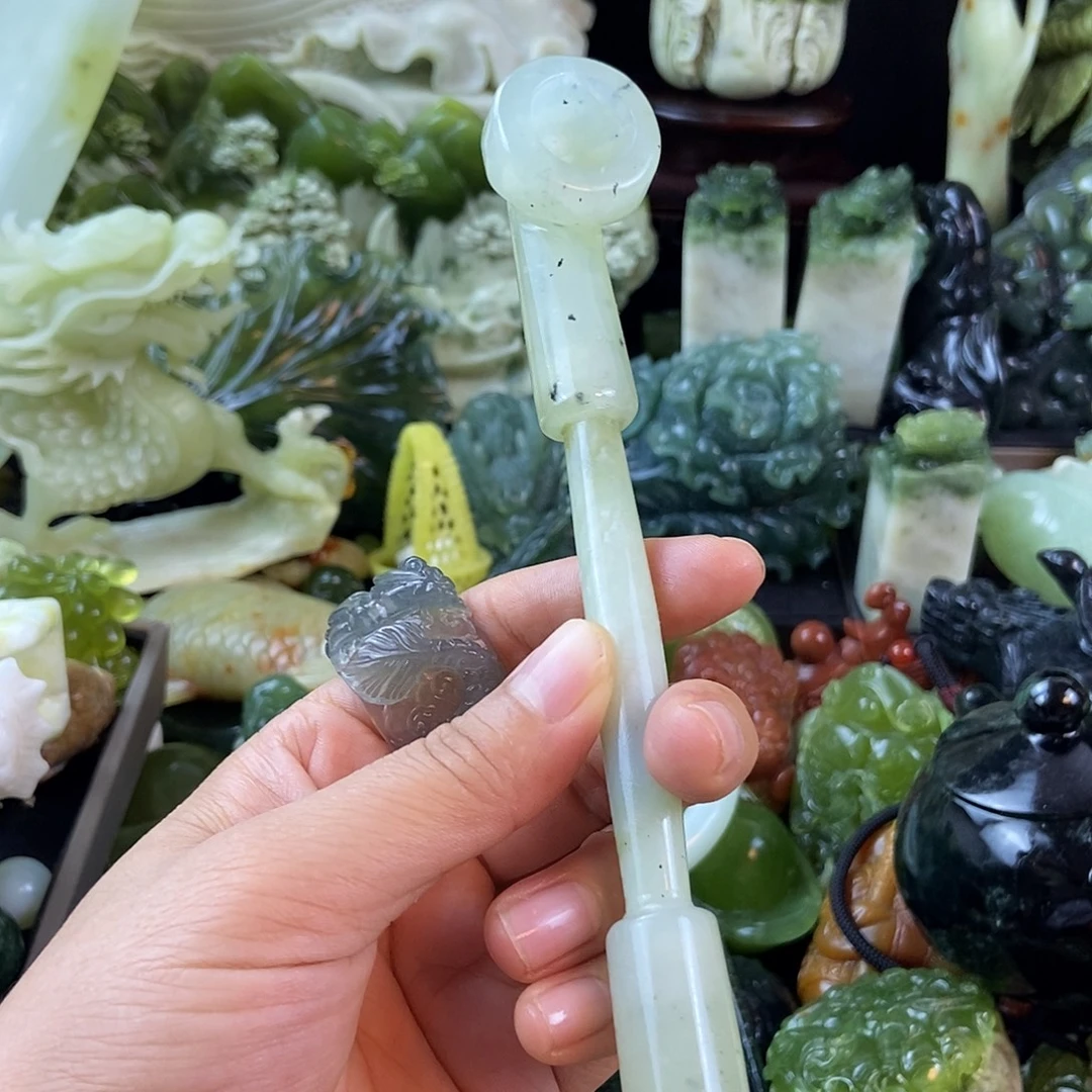 蛇纹石玉未镶嵌手把