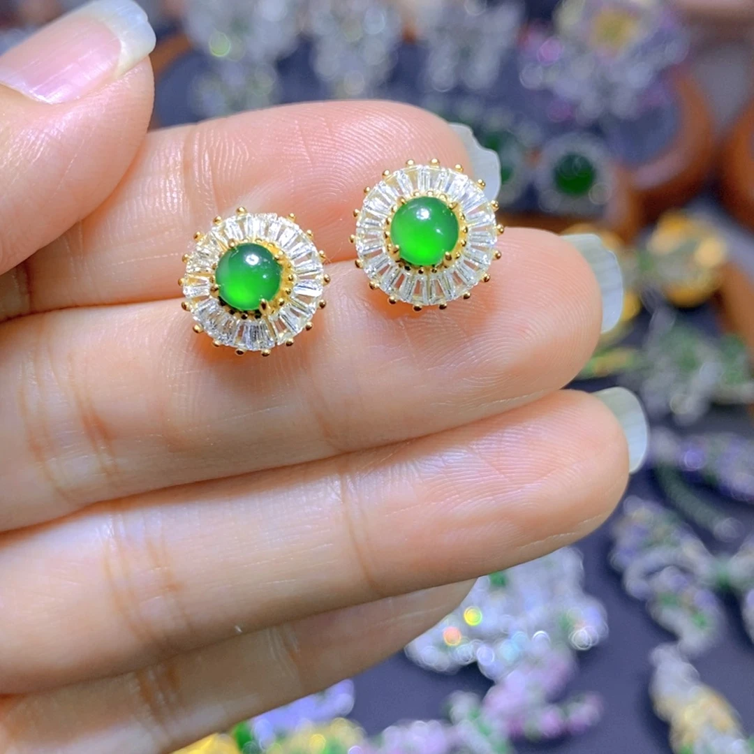 翡翠颈饰银S925镶嵌天然翡翠