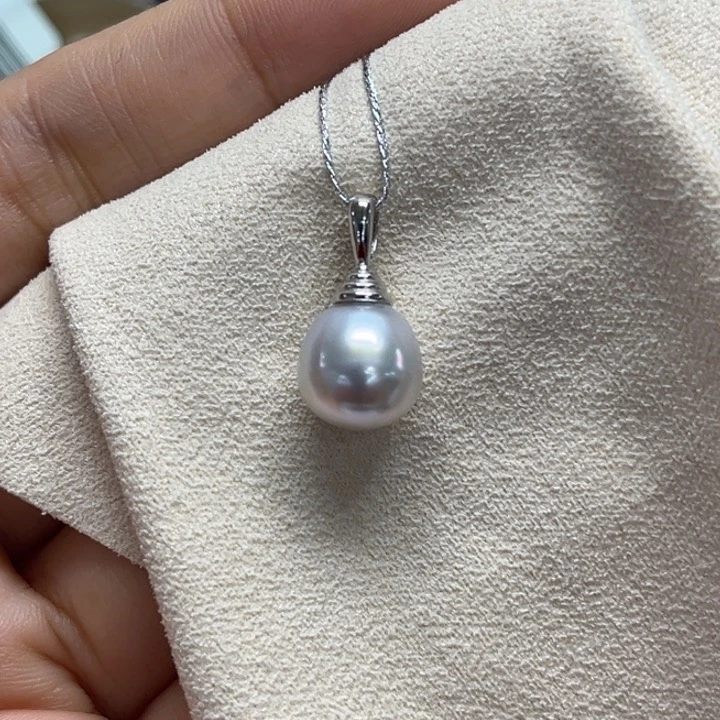 吊坠(不含链)银S925镶嵌海水珍珠9.9mm18号