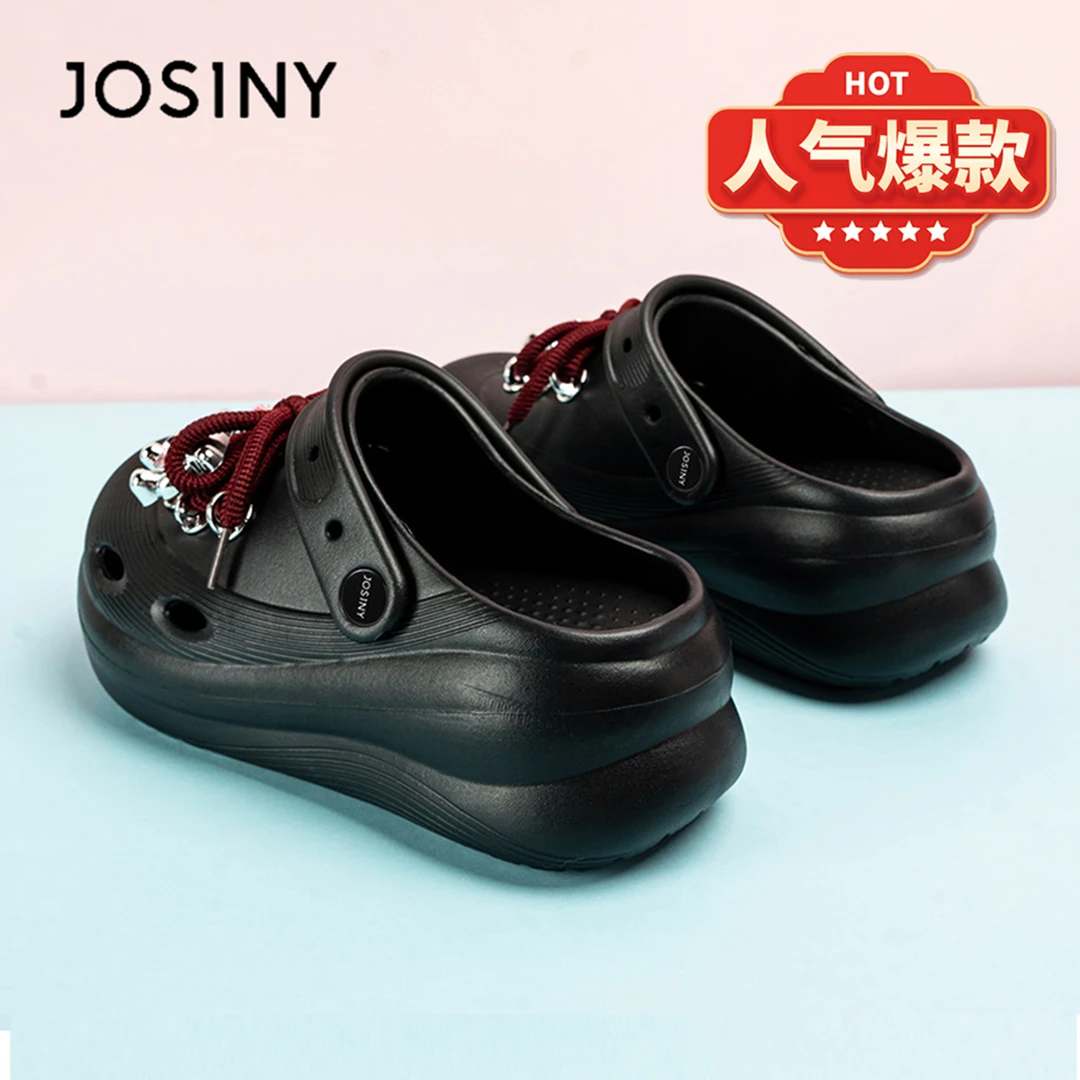 卓诗尼6CM厚底增高洞洞鞋女款夏季爆款外穿可爱百搭不累脚包头拖