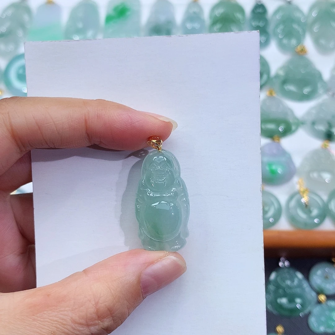颈饰18K金镶嵌翡翠翡翠吊坠