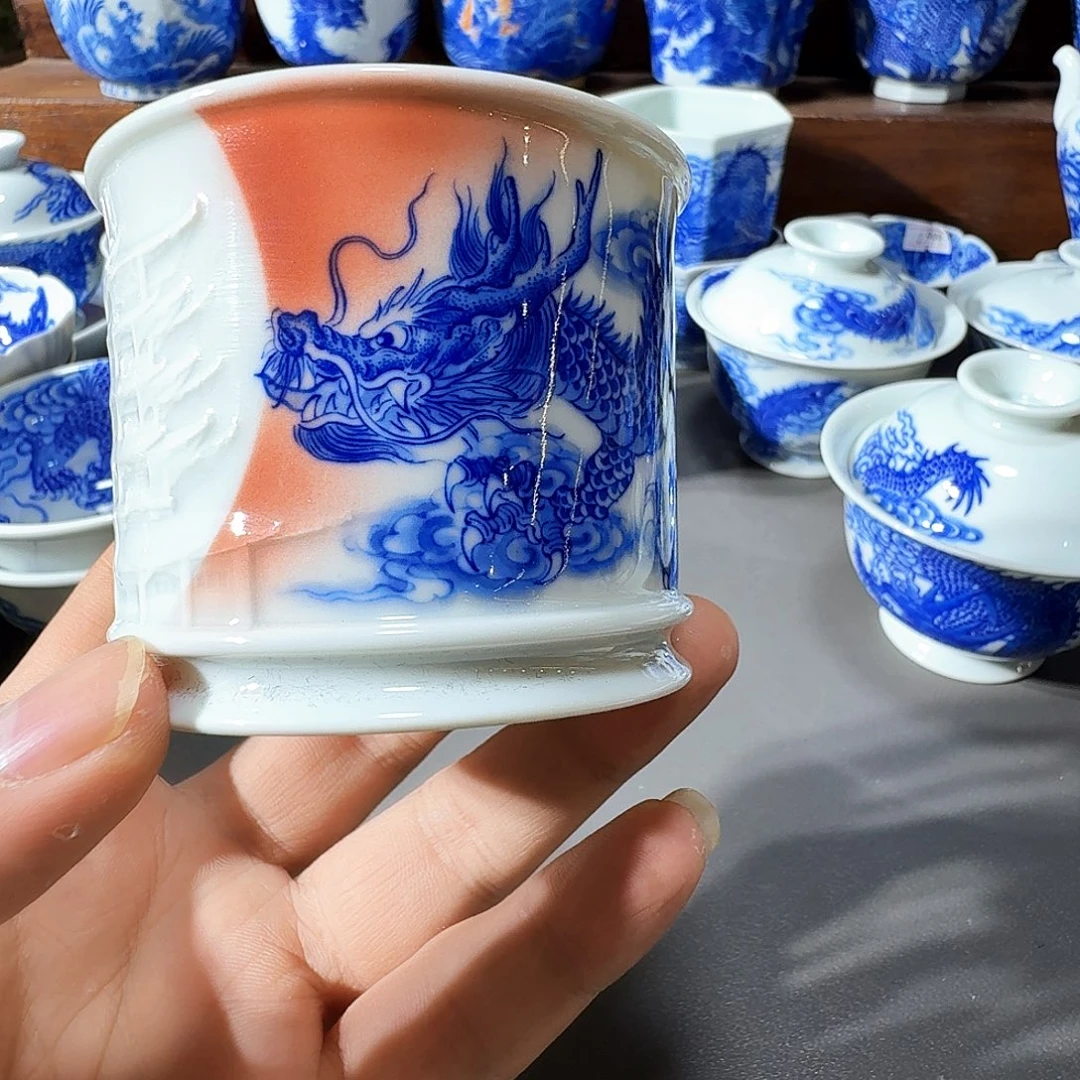 洋***紫泥塑主人杯手工手绘