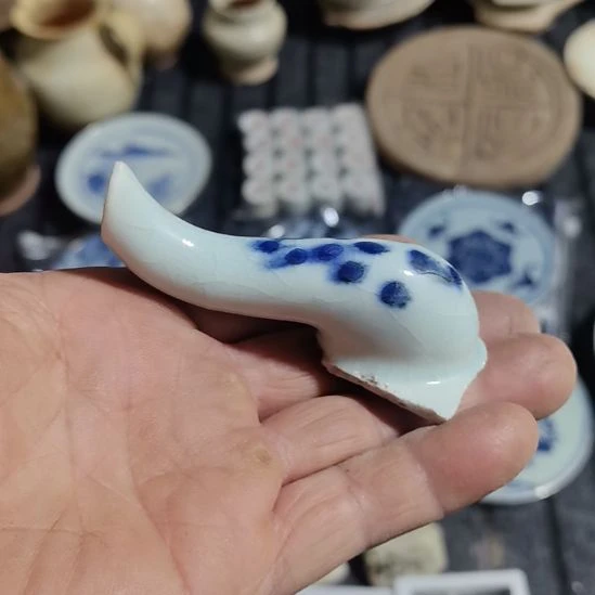 瓷片青花影青杯垫学习标本