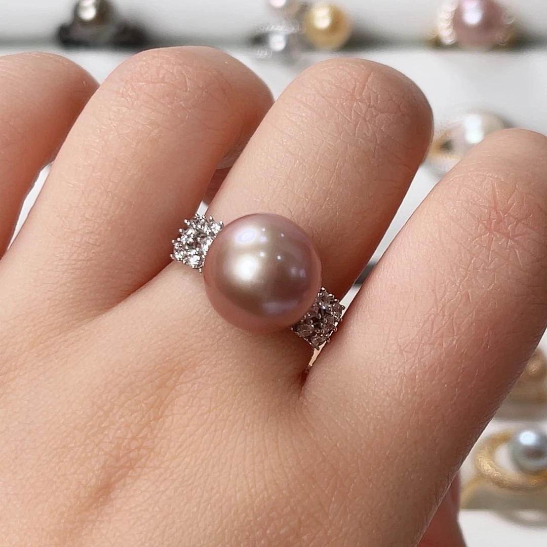 淡水珍珠戒指银S925镶嵌