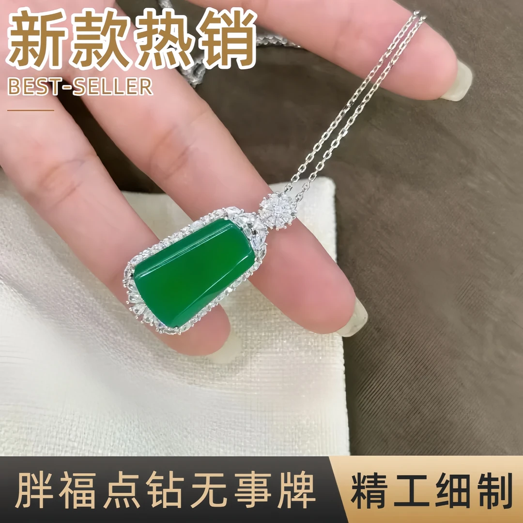 钛钢项链 专柜品质-胖福点钻无事牌项链-轻奢款首饰