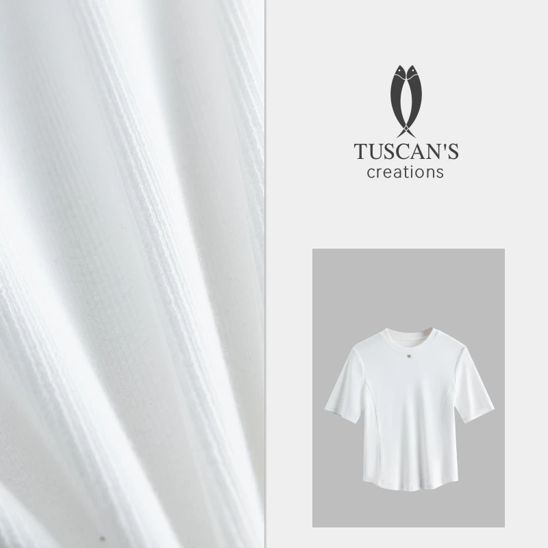 TUSCAN'S CREATIONS经典百搭简约舒适休闲夏季纯色棉T恤时代集团