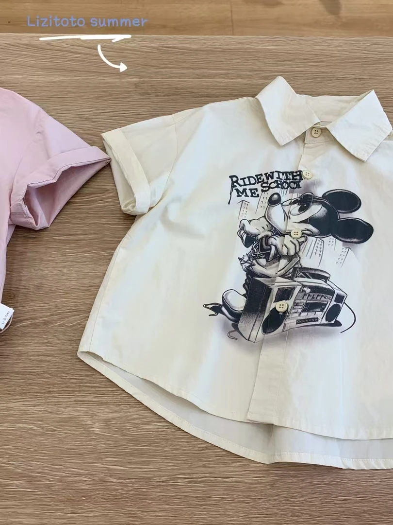 撞色男童韩版上衣衬衫夏装