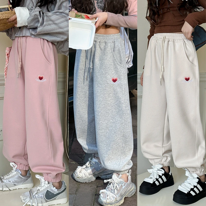 【实体品质】女童裤子秋冬季2025新款儿童休闲宽松洋气束脚加绒卫裤