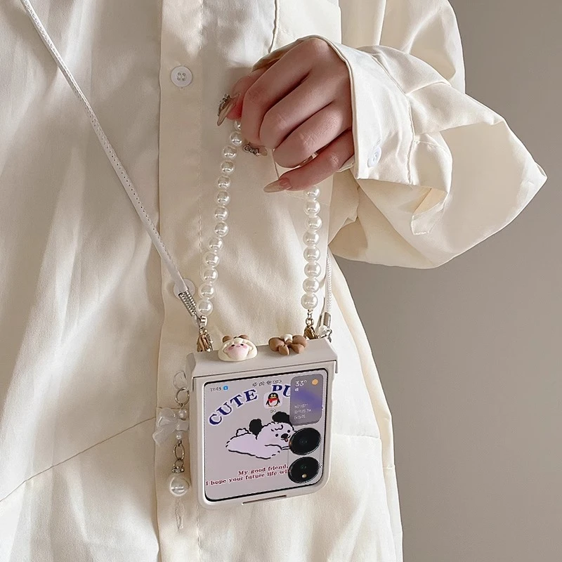 创意diy卡通手绳适用华为Pocket2s手机壳Purax折叠屏P50/novaFlip