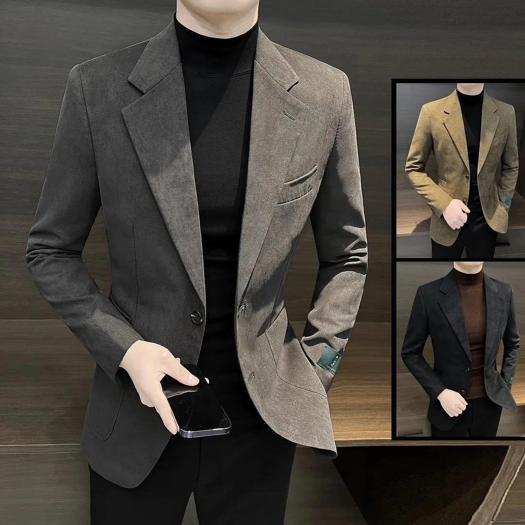 【香港ukzu&Trendy专柜奢品】春秋高级男士西装商务休闲抗皱修身外