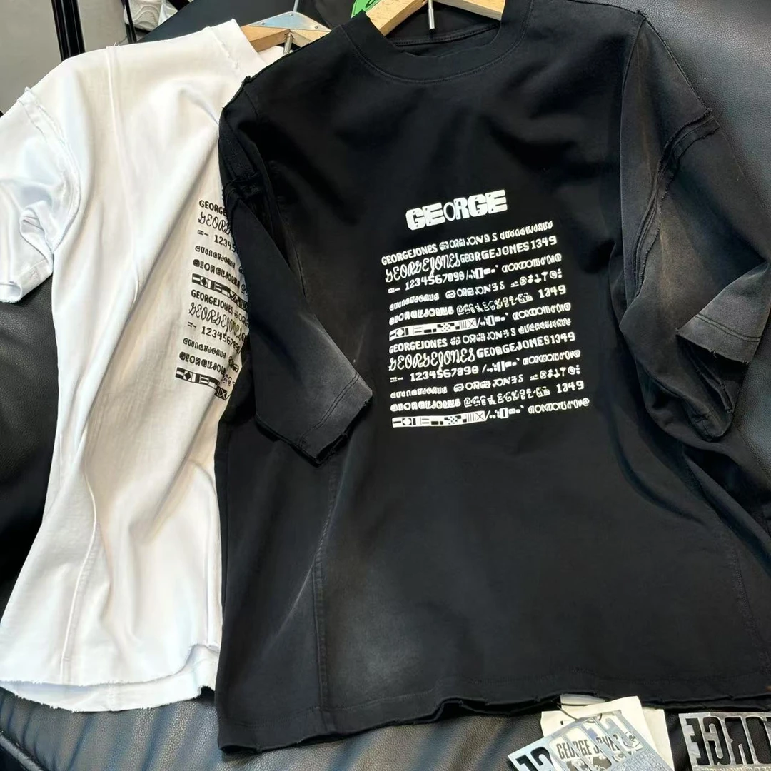 767-768 夏季男女重磅320克水洗纯棉圆领短袖T恤衫潮 T35005 G29