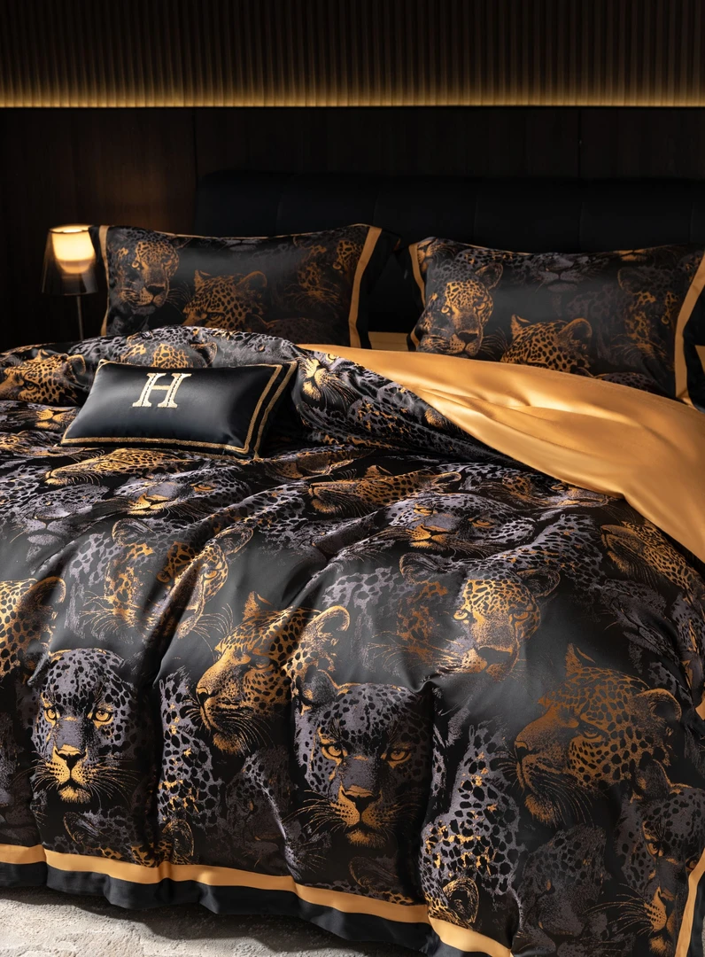 【豹富】高端长绒棉色织大提花设计师款轻奢四件套新品测品链接