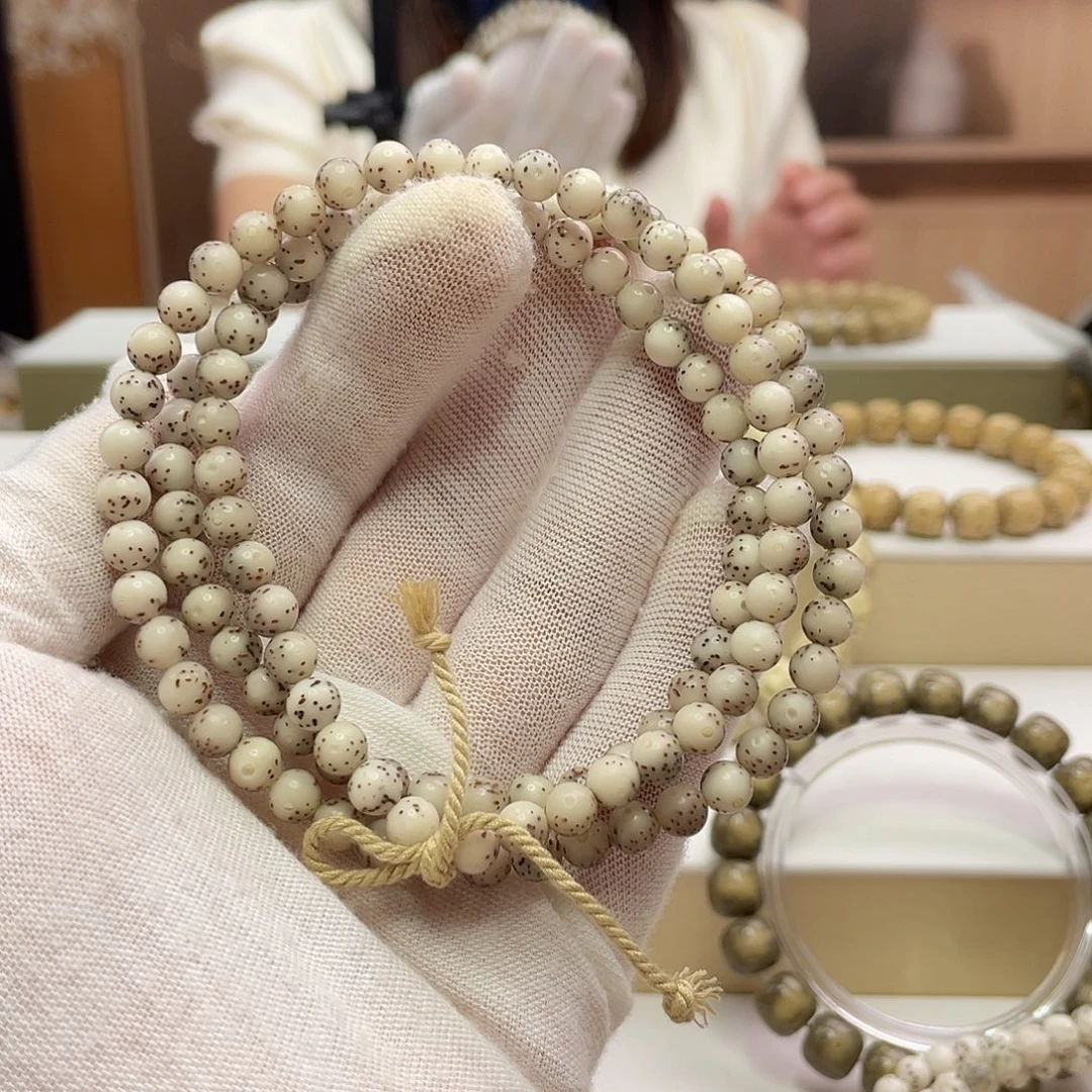 吊坠星月菩提6圆石玉同枝冰糖108长串