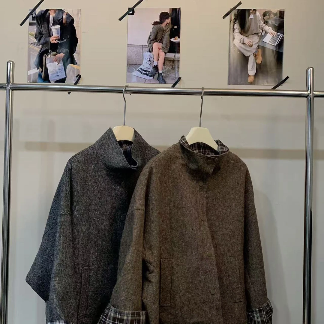 『雨美 Show』6853韩版时尚百搭拼格外套