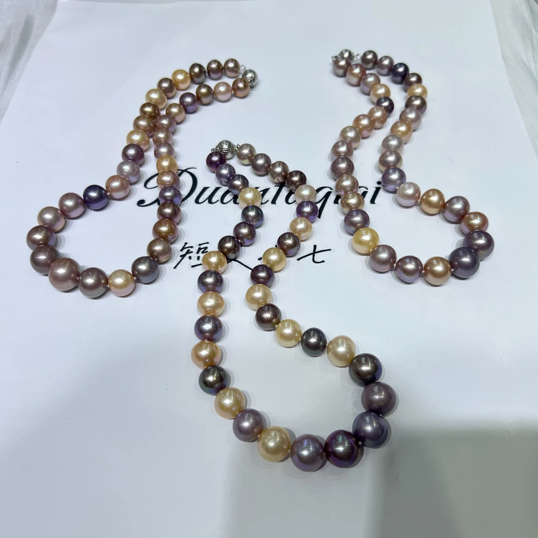 【短发七七】S925银 淡水四季彩珍珠项链10-13mm 多样性发一