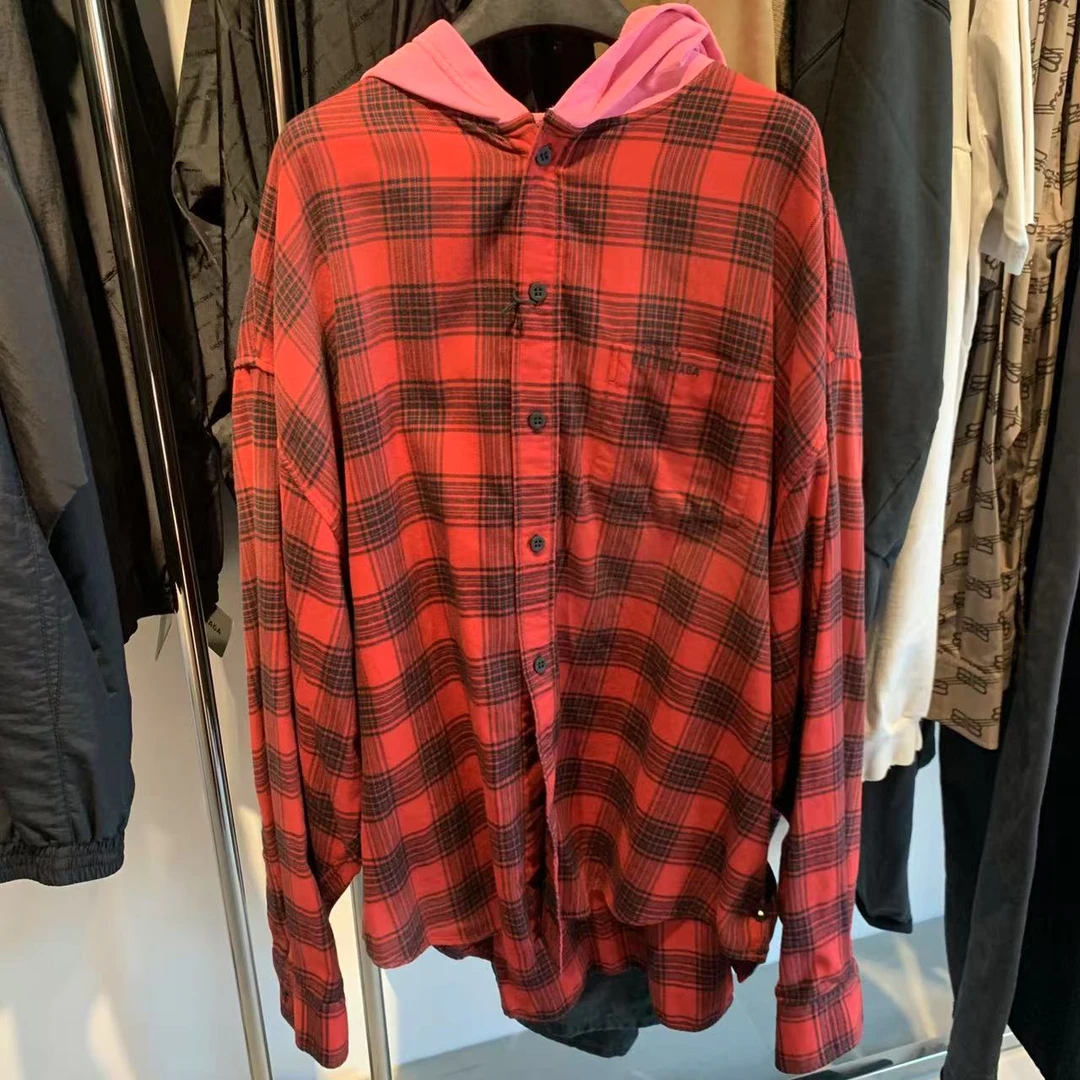 全新未使用 Balenciaga/巴黎世家 奥莱 格纹衬衫 3-4周到