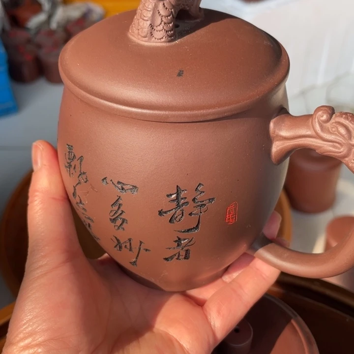 紫泥茶壶静**亮龙蛋杯手工制作