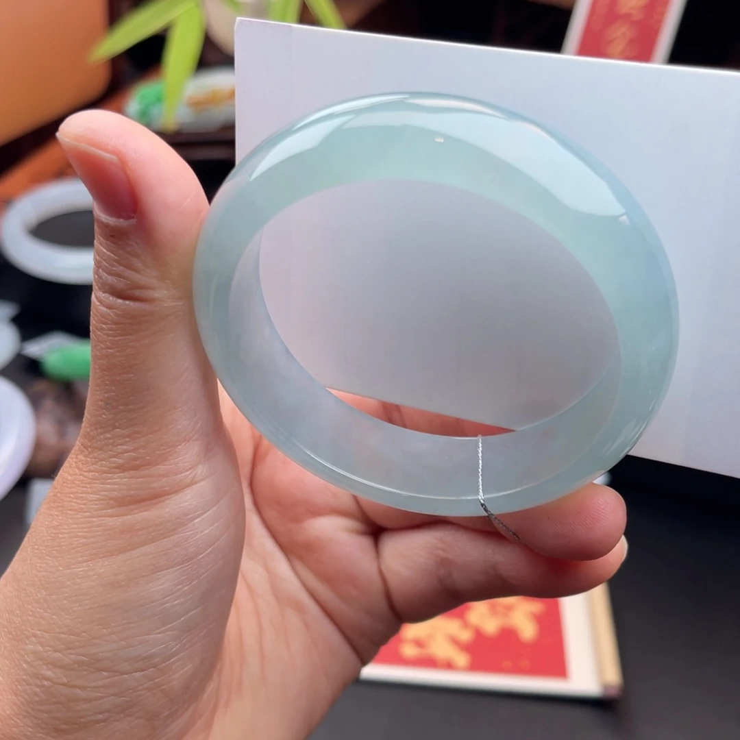 未镶嵌手镯翡翠轮胎 蓝晴