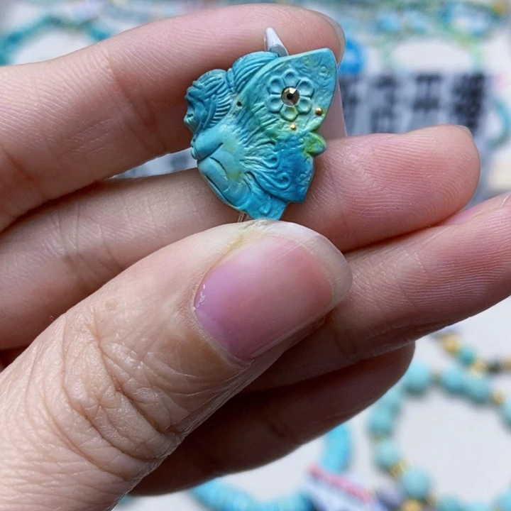 绿松石未镶嵌挂件175