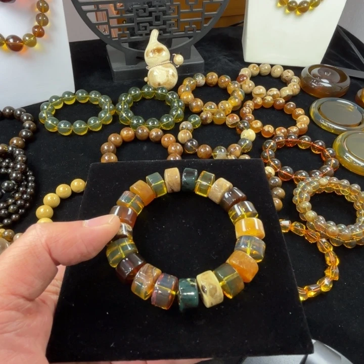 琥珀未镶嵌手链多宝算盘珠14-10