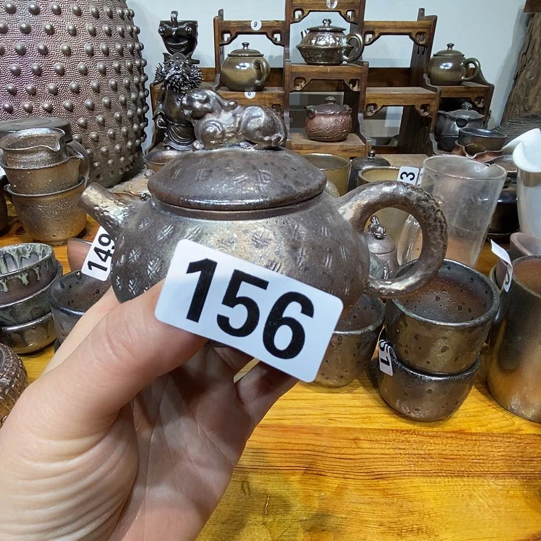 高温柴烧陶泥小壶