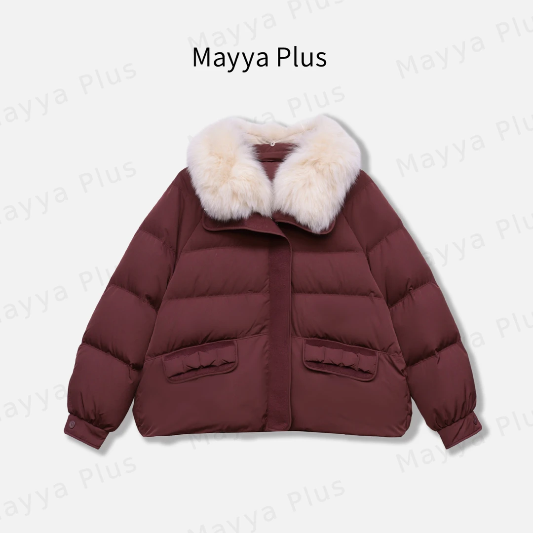 【恒温宇宙】Mayya Plus麦芽定制气质狐狸毛领鹅绒服外套女32547587