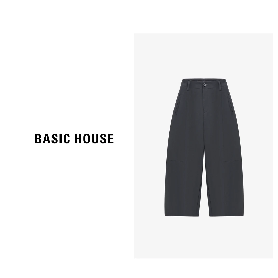 Basic House/百家好秋季新款极简百搭休闲宽松长裤-B0625B5HXR2