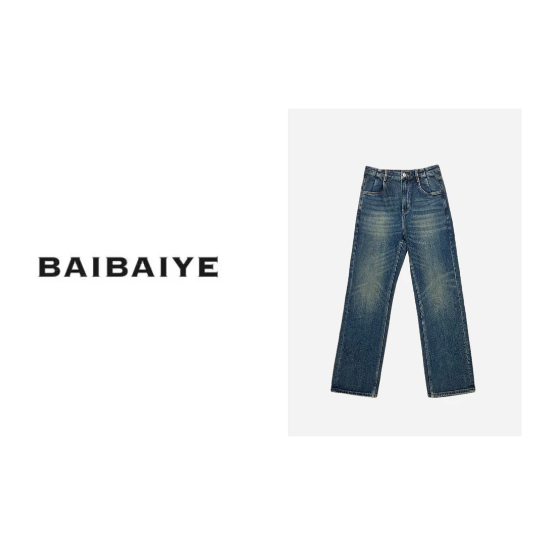 BAIBAIYE 复古水洗休闲牛仔裤 Z23FZ251
