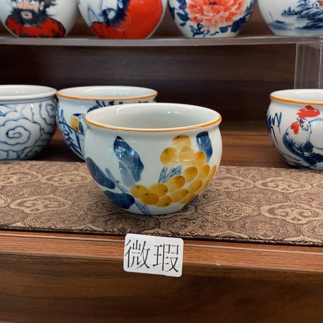 釉下彩老陶泥手工绘制