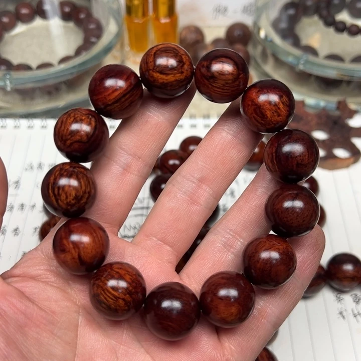 降真香手串/手链延**足18圆珠黑金