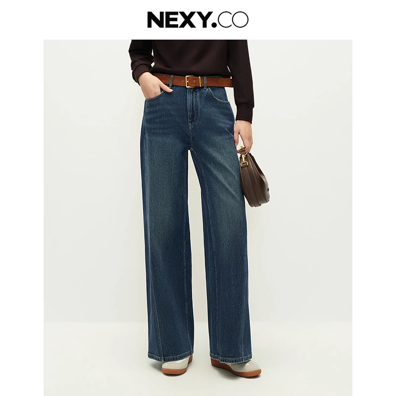 NEXY.CO/奈蔻显瘦休闲百搭复古秋冬牛仔裤（水洗产品）XY00264W0