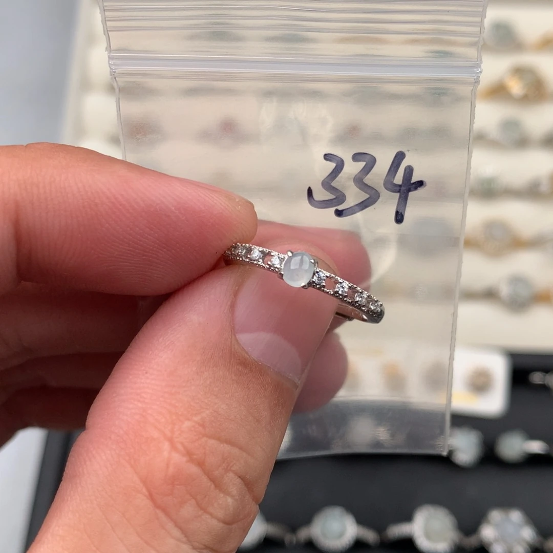 翡翠银S925镶嵌戒圈334