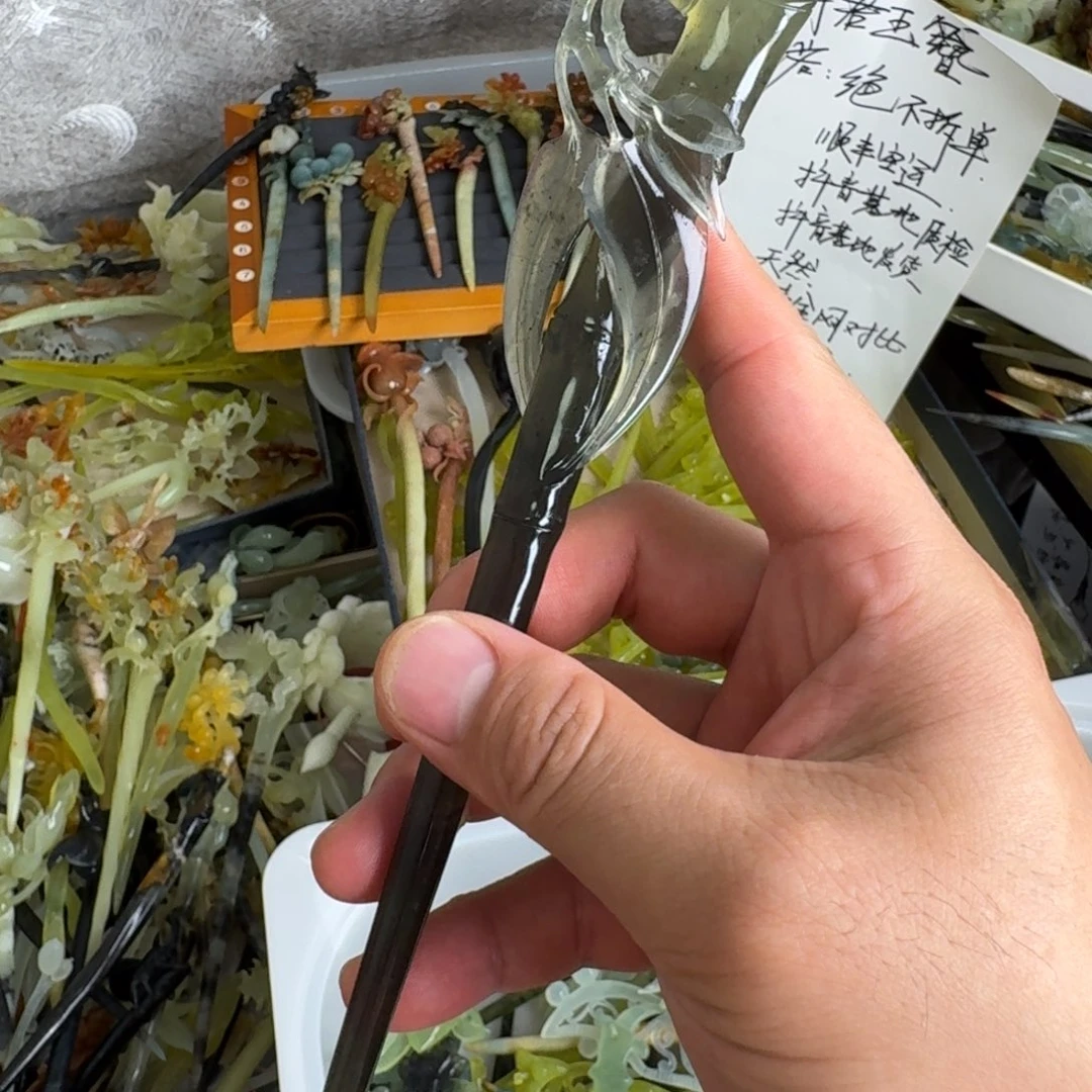 岫玉未镶嵌发饰明君玉簪就是好看