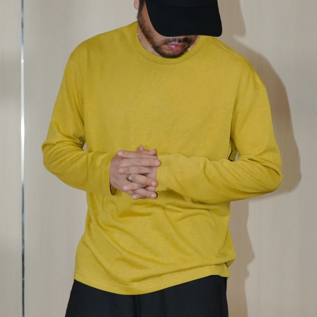 TIAS桑蚕丝亚麻雪花夏季长袖莱赛尔防晒T恤