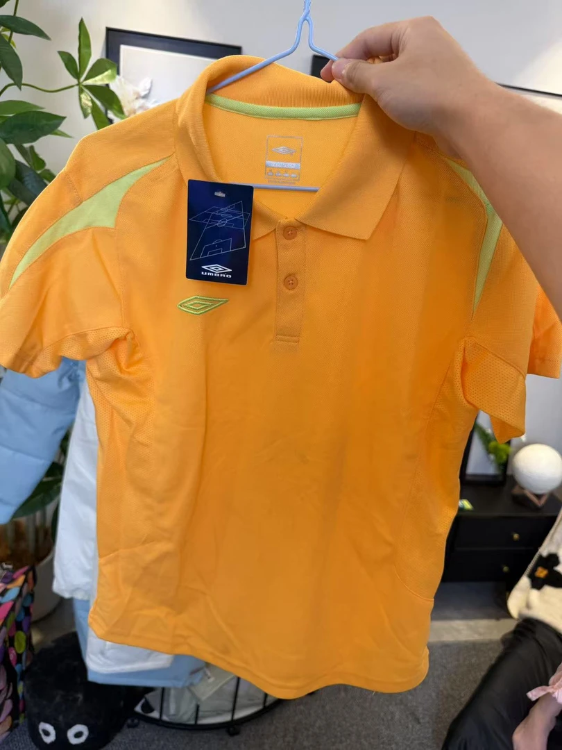 【橙色】女款高品质短袖宽松运动足球外套时尚户外休闲夏季