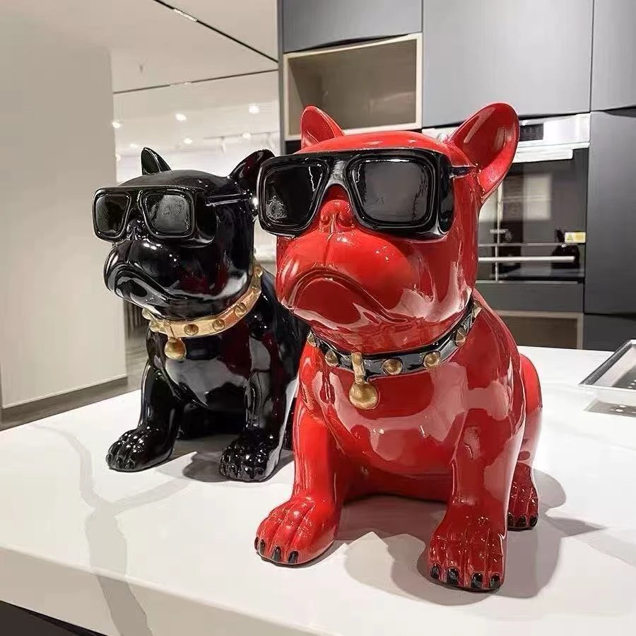 新款法斗犬狗狗存钱罐大容量客厅玄关装饰收纳摆件 AL