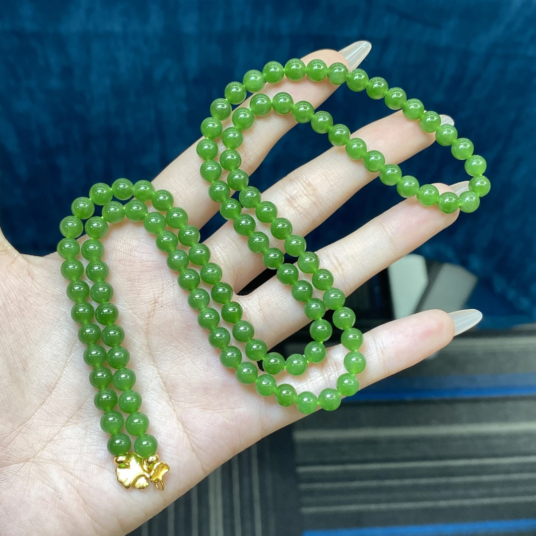 【小北好物】和田玉圆珠项链约5.5mm+【多样性发一件】-17QH54X334