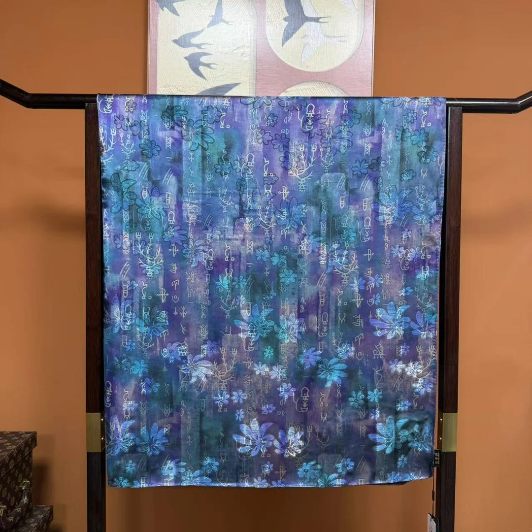 高货【绮花纂影 】140*140重锻老料香云高货重磅国风高端丝巾- A11