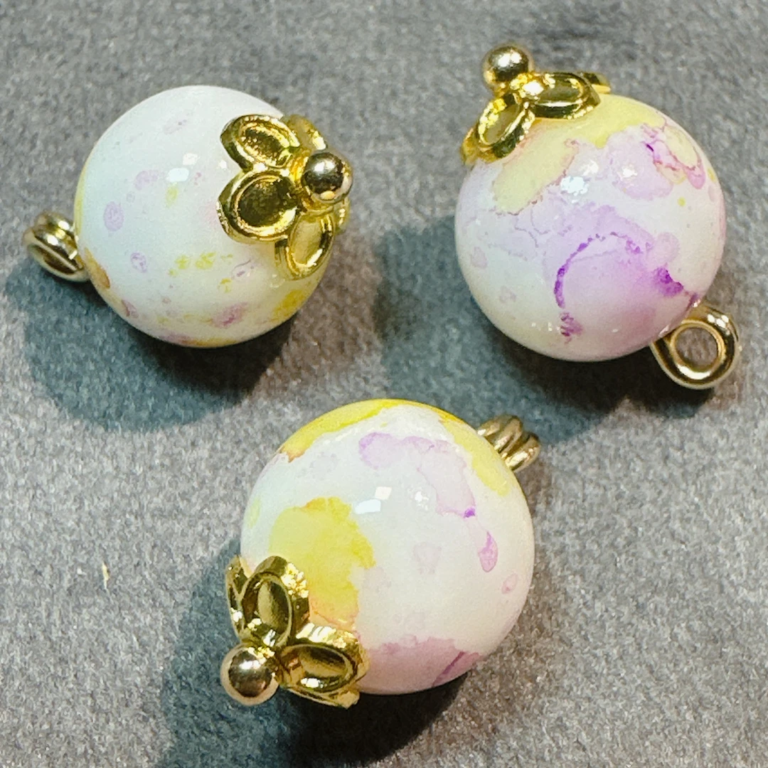 10mm新中式国风白飘黄紫色圆珠纽扣旗袍汉服唐装古装衬衫扣子辅料