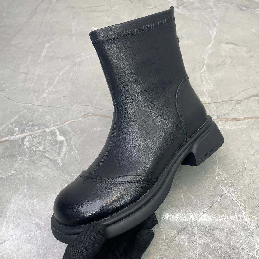 c（孤品）34码粗跟女靴(牛皮)63771