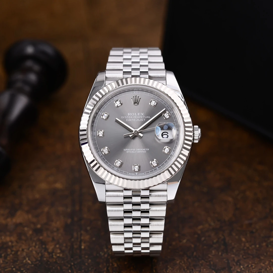 95新 Rolex/劳力士 126334灰盘钻刻 五珠链 41mm 2023年12月保卡
