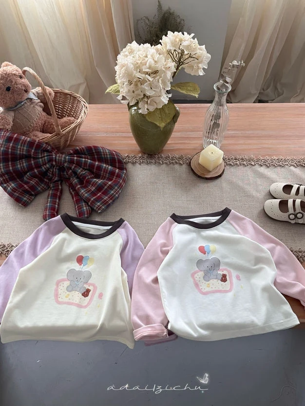 【原创设计品牌】ad&kids 6559春季女童棉T长袖上衣数码印花打底衫