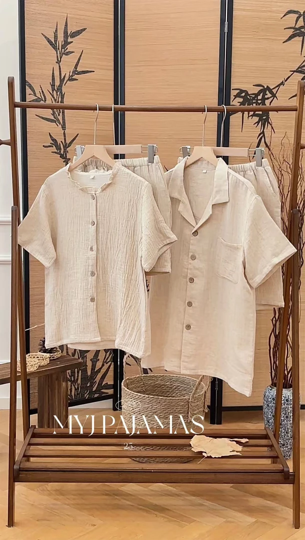 [BLYY]棉麻短袖短裤情侣款家居服-MYJ56