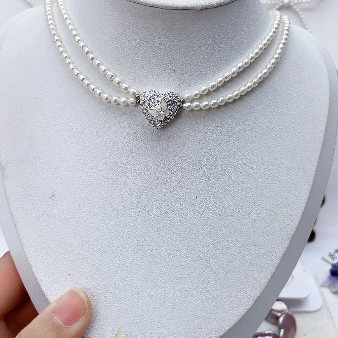 颈饰银S925镶嵌淡水珍珠