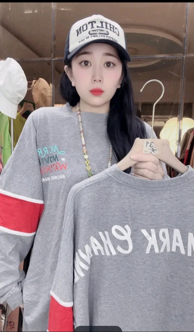 外贸纯棉男女同款灰色棒球服长袖