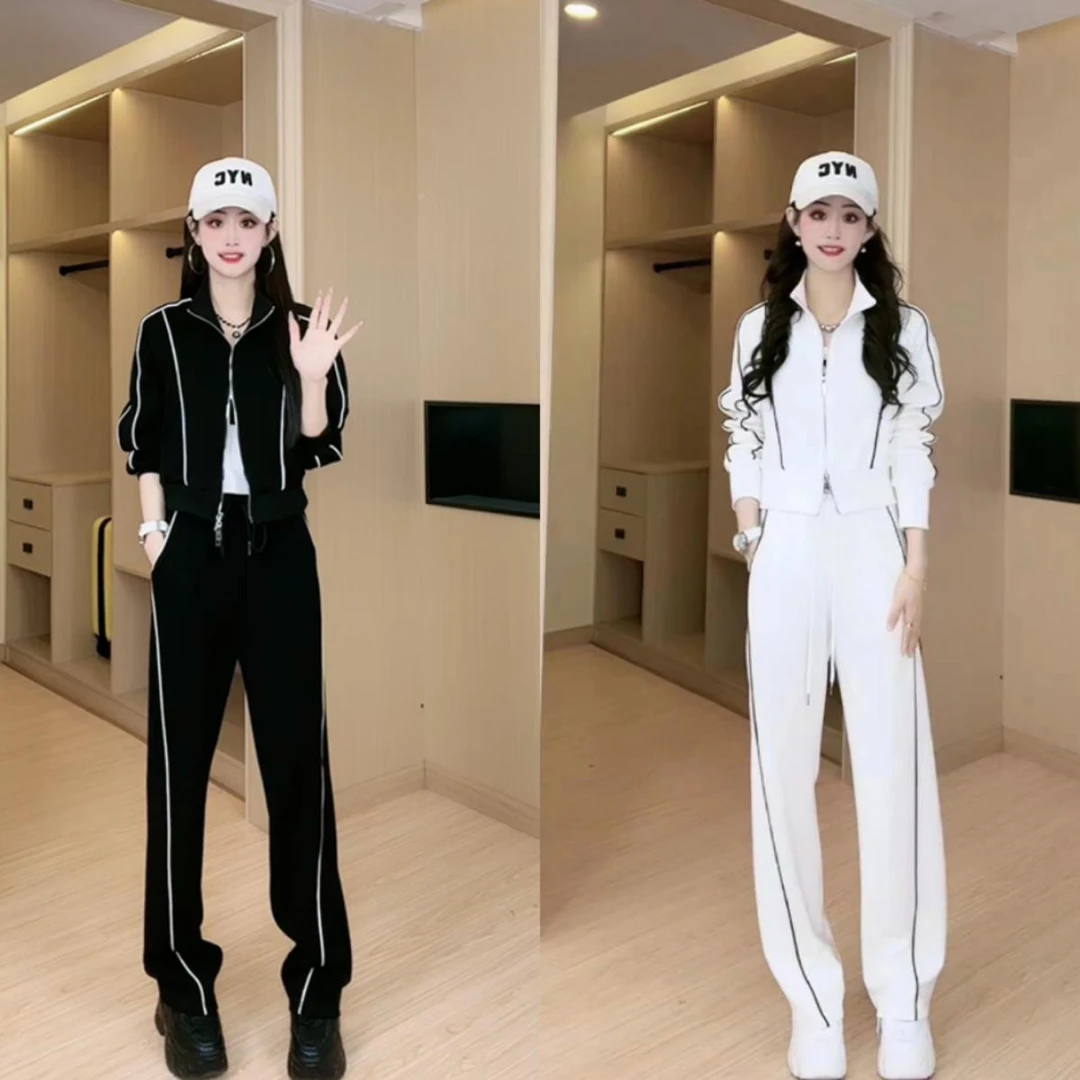 【时雨禁】运动套装女新款时尚洋气休闲运动服显瘦减龄加厚套装