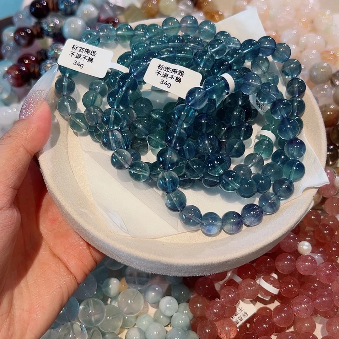 水晶手链未镶嵌魔鬼绿萤石10m 多样性发其一