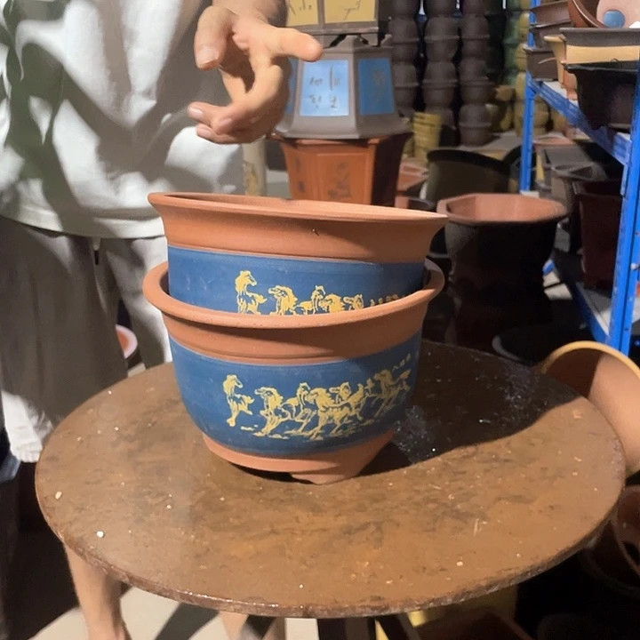 22–22八骏图花盆花盆花盆