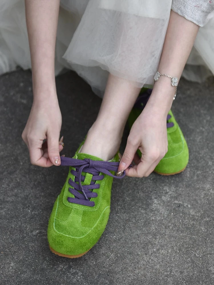 丑萌德训鞋系带博肯鞋休闲韩版运动鞋2025春夏季新款透气平底单鞋