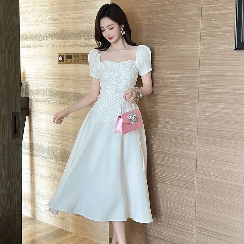 9892轻奢连衣裙名媛今年礼服法式修身轻奢显瘦宴会小众小个子